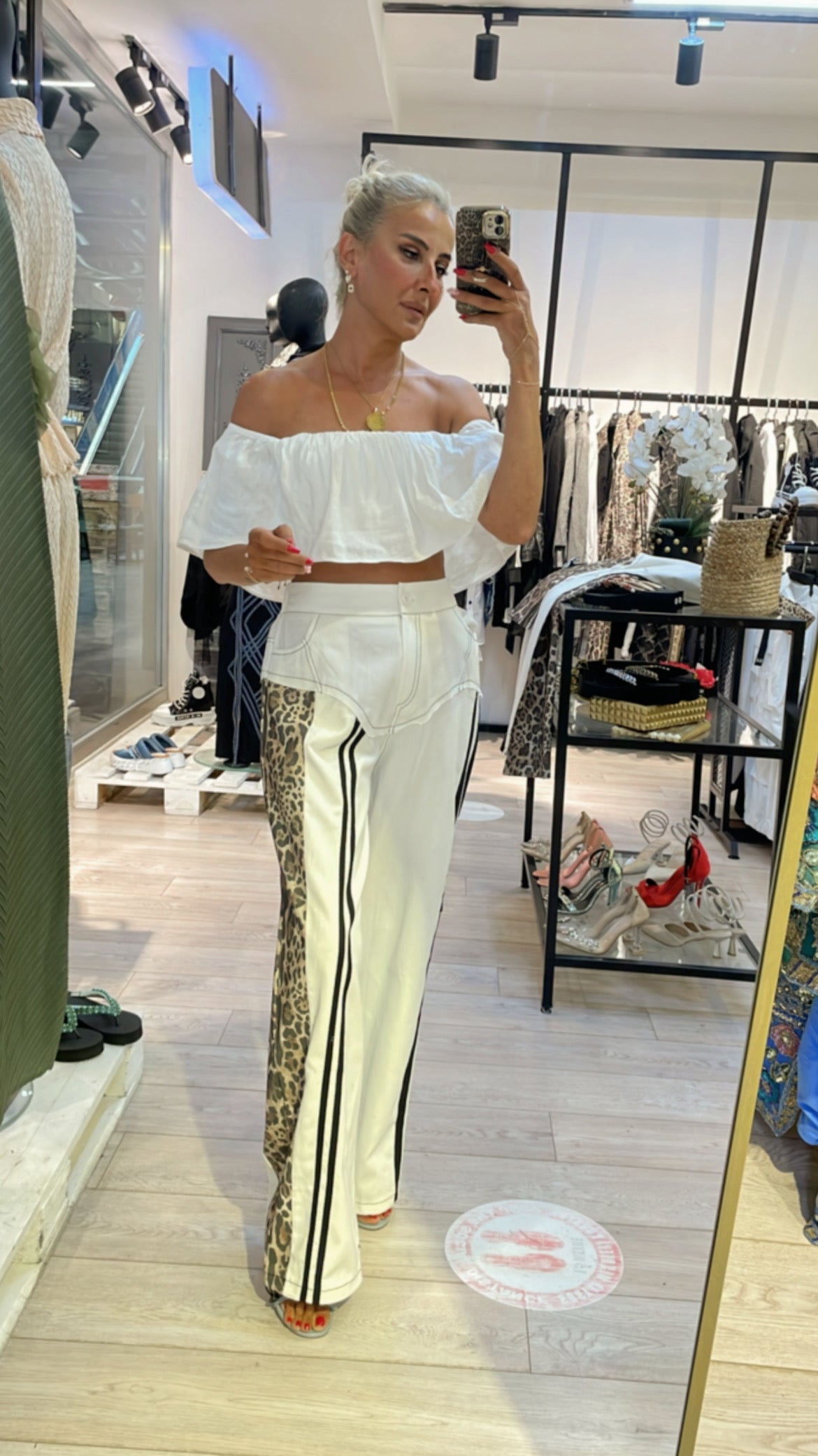 H4 TASARIM LEOPAR PANTOLON
